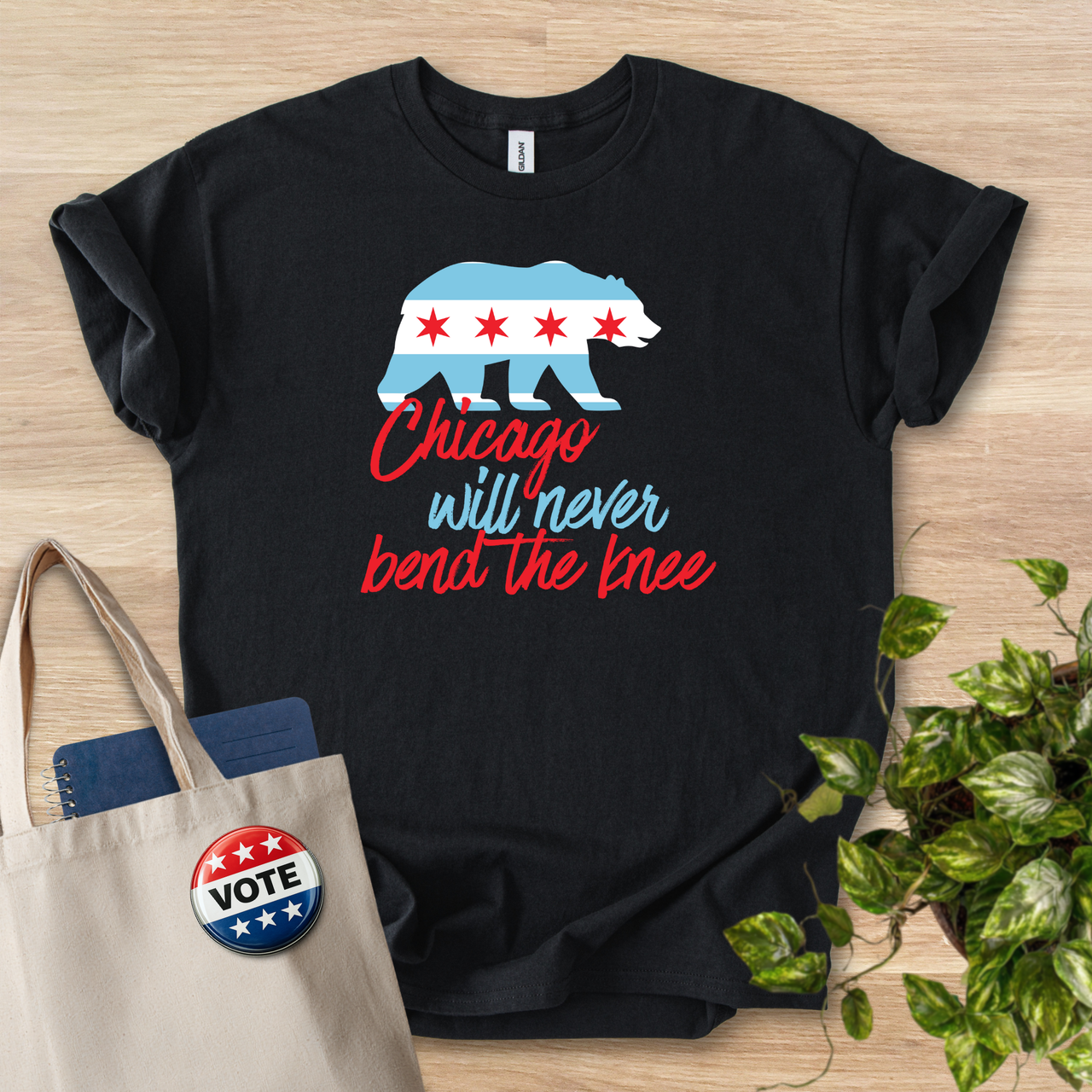 Chicago Will Never Bend the Knee - Chicago Flag