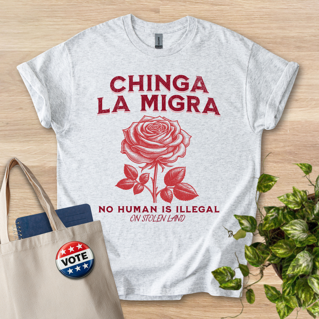 Chinga La Migra Tee - No Human Is Illegal