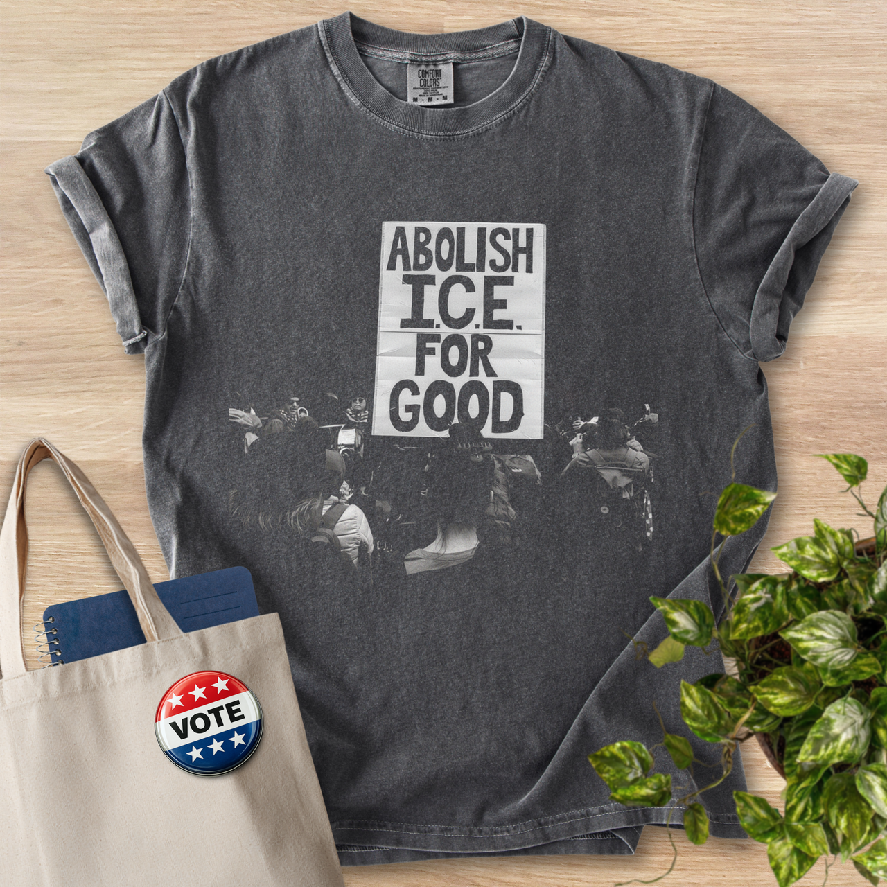 Vintage Washed Abolish ICE For Good