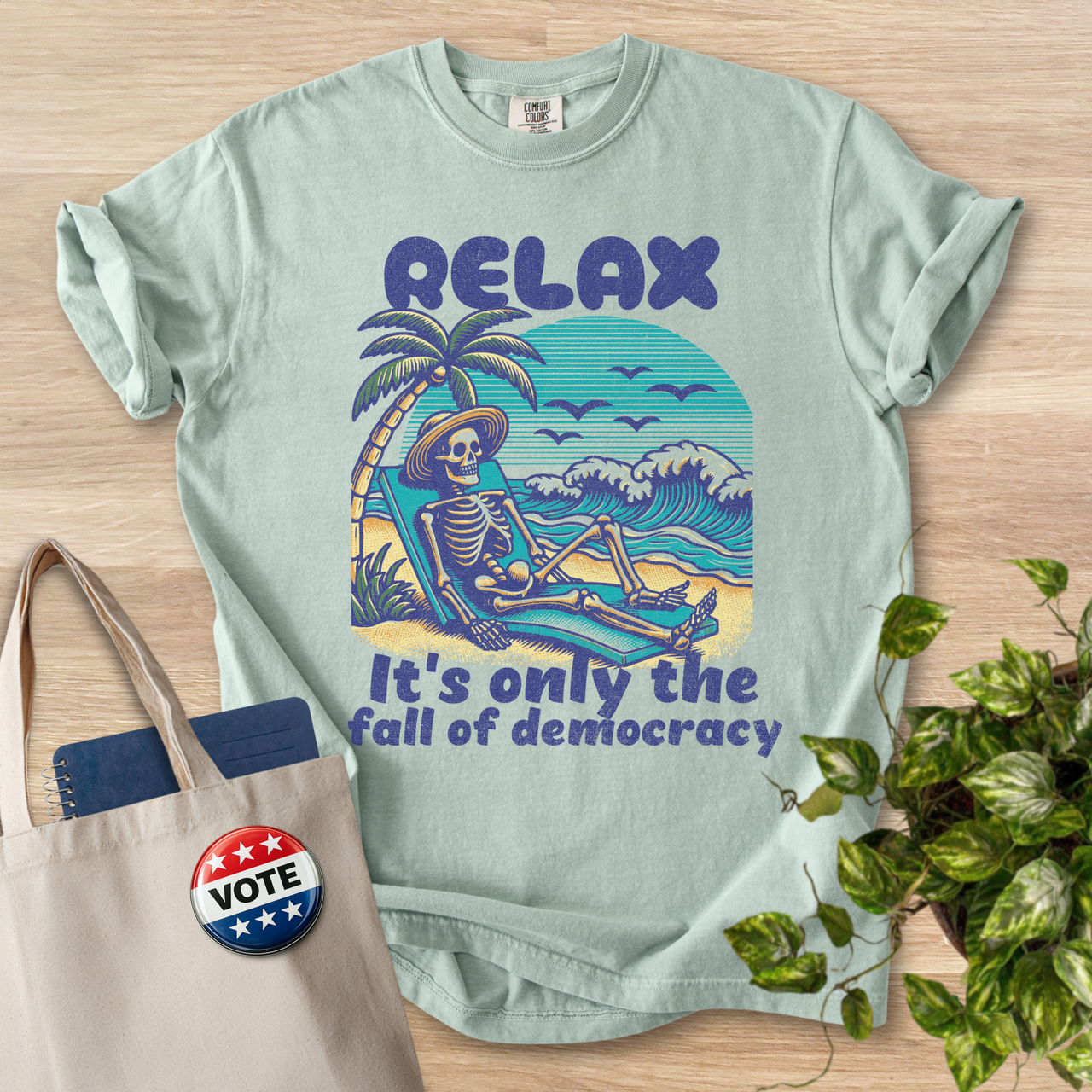 Relax Skeleton Beach Tee