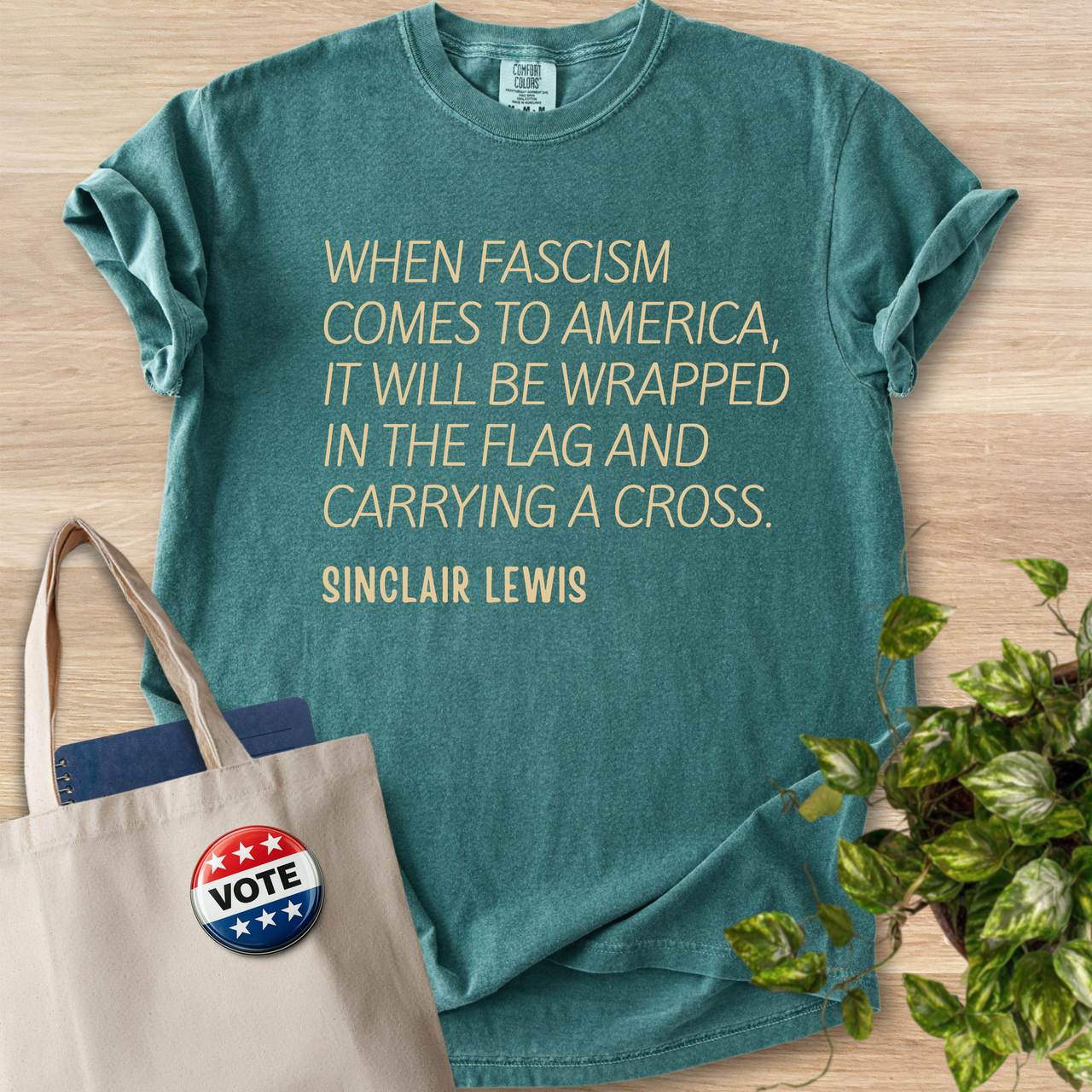Wrapped In A Flag Carrying A Cross